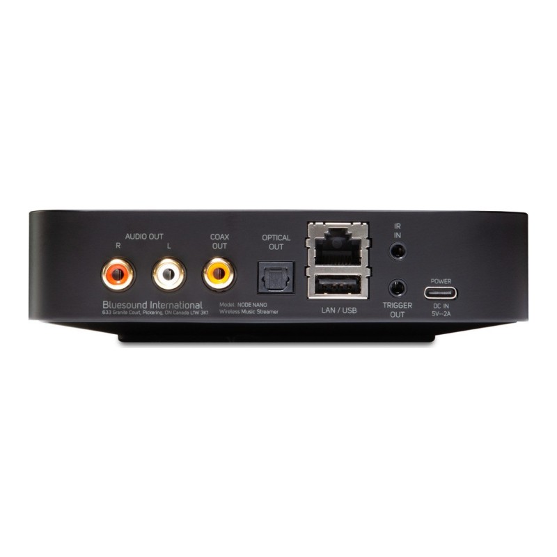 Bluesound Node Nano, panel trasero y conexiones