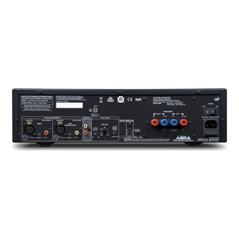 NAD C298, panel trasero y conexiones
