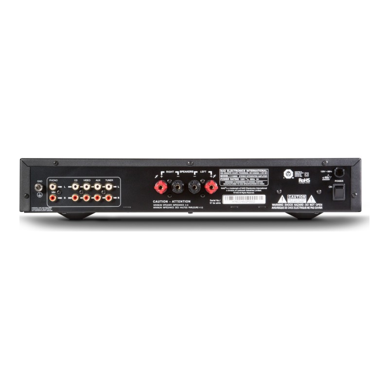 NAD C316 BEE V2, panel trasero y conexiones
