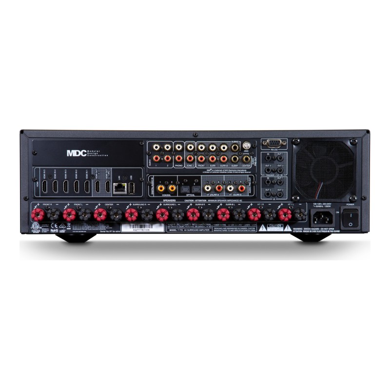 NAD T 778 BluOS, panel trasero y conexiones