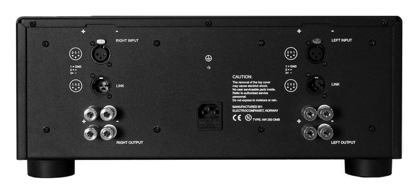 Electrocompaniet AW250 R, panel trasero y conexiones