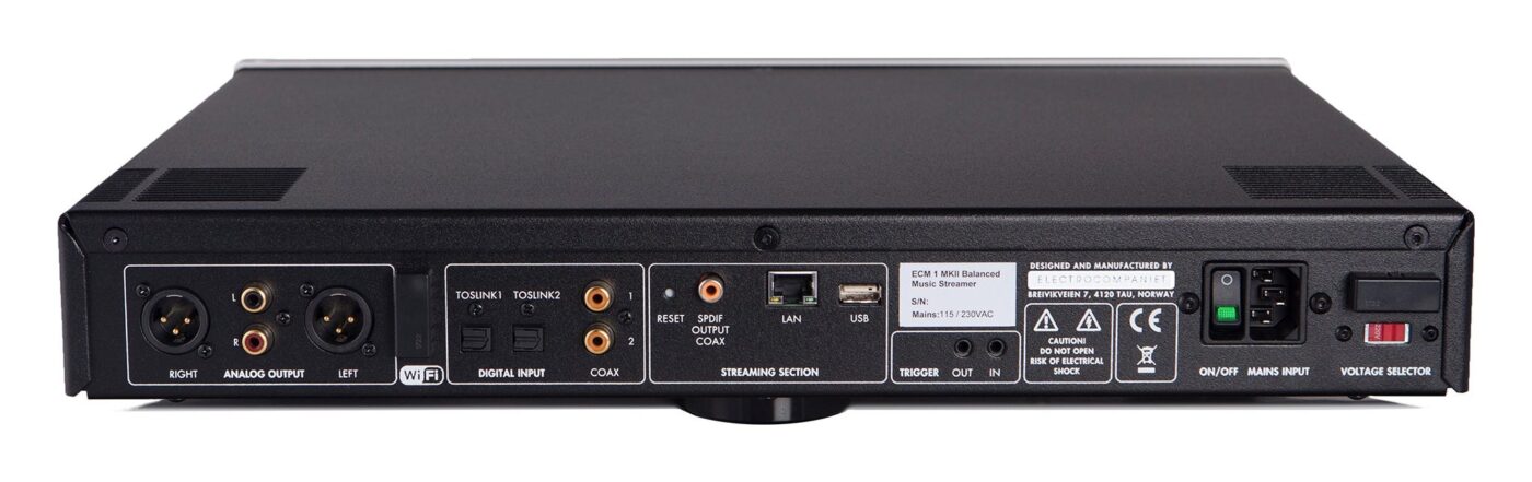 Electrocompaniet ECM 1 MKII, panel trasero y conexiones